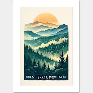 Great Smoky Mountains national park travel poster Posters and Art